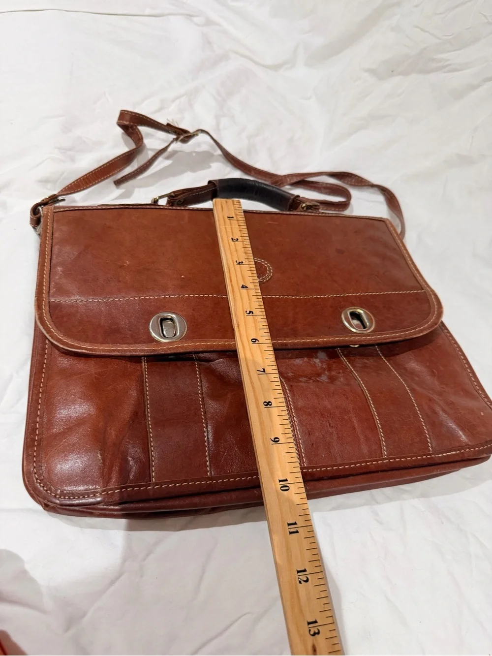 Vintage Classic Brown Cow Leather Briefcase - made in Brazil